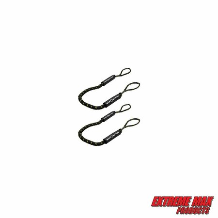 Extreme Max Extreme Max 3006.2744 BoatTector Bungee Dock Line Value 2-Pack - 5', Black/Gold 3006.2744